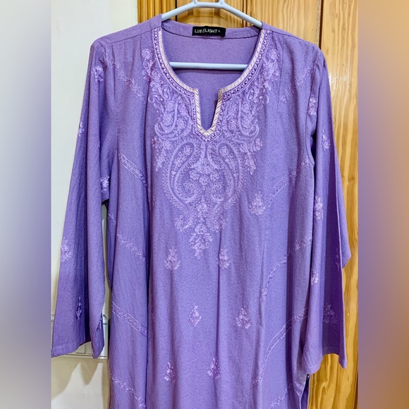 Purple Embroidered LIMELIGHT Shirt With Matching Shalwar - Picture 3 of 10